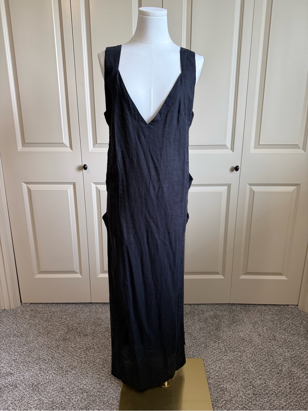 Anthropologie Levina wide strap Open Side Sleeveless Midi swim cover up